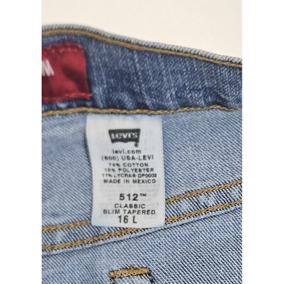 VTG Levi's 512 Jeans Womens 16 L Light Wash Classic Slim Fit High Rise 90s Y2K - Picture 4 of 8